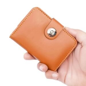 Boy's Leather Wallet Black Mustard Brown